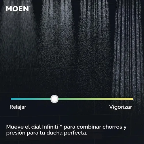 Vista 5 de [Usado] Moen Verso Oro Cepillado - Cabezal de ducha con rociador de ocho funciones Eco Performance de 7 pulgadas de ancho y ducha de mano