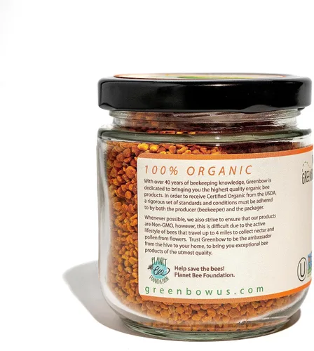 Vista 3 de Polen de abejas – 100% orgánico greenbow USDA Certificado Orgánico, Puro, y Natural Abeja Polen – Super alimento repleto de Proteínas, vitaminas
