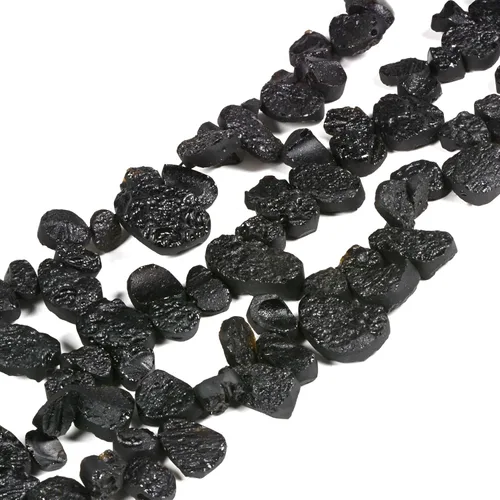 Vista 4 de Natural Tektite Slice Chips Rock DIY Joyería Hacer Cuentas 16 Pulgadas