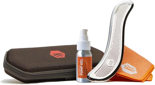Vista 8 de SIDEKICK Echo Muscle Scraper - Herramienta Gua Sha de acero - con agarre antifatiga patentado de acero inoxidable - Kit completo incluido - Diseñado