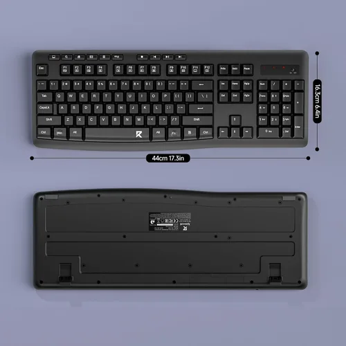 Vista 8 de Redragon - Teclado inalámbrico, teclado ergonómico inalámbrico de tamaño completo de 2.4G con 10 teclas multimedia individuales, resistente a