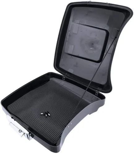 Vista 9 de TCMT Alforjas rígidas estiradas de 4 pulgadas, color gris cañonera, con baúl trasero, compatibles con Harley 2014-2025 CVO Road King Road Street