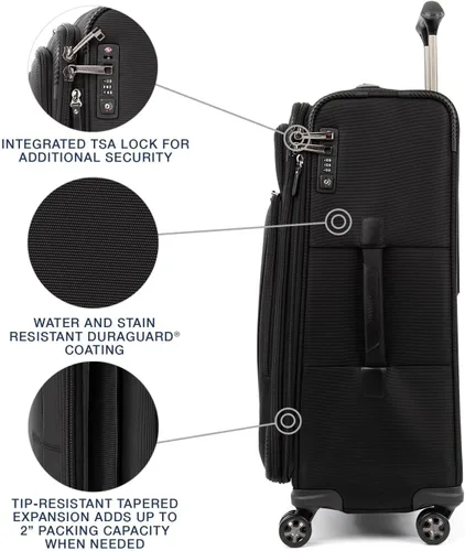 Vista 3 de Travelpro Crew Versapack - Maleta giratoria extensible Softside, Negro azabache), 407186501