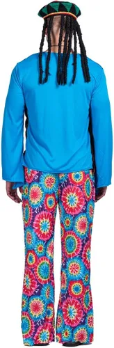 Vista 4 de EraSpooky Disfraz hippie de amor y paz para hombre