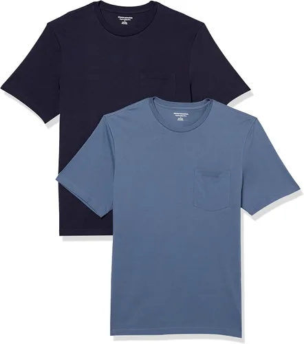 Vista 23 de Amazon Essentials Men's Short-Sleeve Crewneck Pocket T-Shirts, Pack of 2