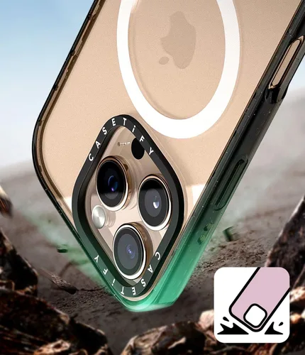 Vista 4 de CASETiFY Funda Impact para iPhone 13 [Protección contra caídas de grado militar 4X de 8.2 pies/Compatible con Magsafe] - #1 Mom - Transparente