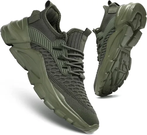 Vista 2 de Zapatos deportivos para caminar para hombre, ligeros, transpirables, informales, suela suave, cómodos, para el trabajo, gimnasio, entrenamiento