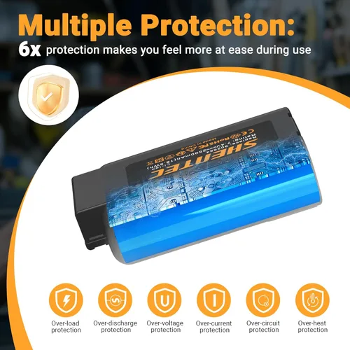 Vista 5 de Shentec Paquete de 2 baterías de 7,4 V y 2,5 Ah compatibles con Paslode 902654