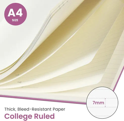 Vista 2 de Taja Cuaderno con forro en espiral, cuadernos de 8.5 x 11 pulgadas para trabajo, diario grande A4 para mujeres y hombres, cuaderno de diario