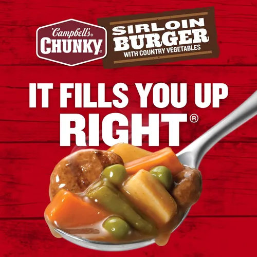 Vista 10 de Campbell's Chunky Sopa, hamburguesa de solomillo con sopa de ternera de verduras campestres, lata de 16.3 onzas (caja de 8)