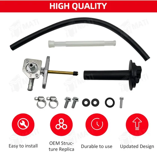 Vista 5 de M MATI Llave de combustible Petcock con conjunto de palanca para Honda TRX250 TRX350 TRX400 TRX420 TRX450 TRX500 TRX650 16950-HM8-003, pieza
