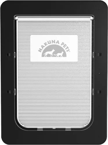 Vista 8 de Hakuna Pets Puerta súper resistente para mascotas, gatos y perros con panel de bloqueo de 2 vías para pantallas, puertas, paredes y vidrio de hasta