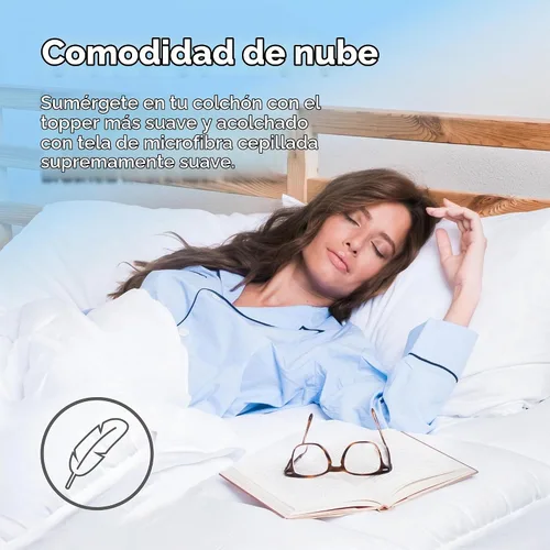 Vista 4 de Protector para colchón Hospitology Heavenly hipoalergénico de microfibra relleno con plumas de ganso, Poliéster & Mezcla de poliéster, gemelo