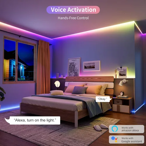 Vista 4 de PAUTIX Tira de luces LED RGB Smart IC COB, 6.56 pies/6.6 ft direccionable con certificación UL de 24 V, cinta flexible de color multicolor, funciona