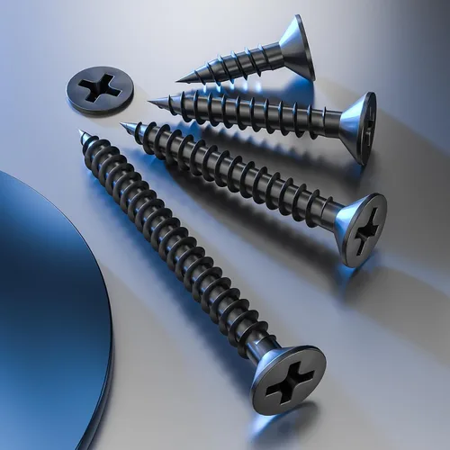 Vista 5 de Wensilon # 4X1 (460PCS) Tornillo de madera negro de cabeza plana 3X25, cabeza plana autorroscante de metal rápido