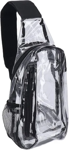 Vista 2 de SPYMINNPOO Bolsa transparente de PVC, aprobada por el estadio, impermeable, transparente, con correa ajustable para senderismo, conciertos