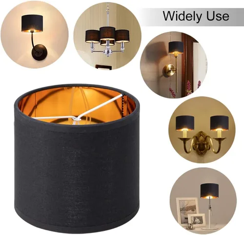 Vista 6 de Wellmet Pantallas de Lámpara, Pantallas Pequeñas de Candelabro SOLO para Bombillas de Vela, Pantallas de Lámpara de Tambor con Clip, Juego de 6