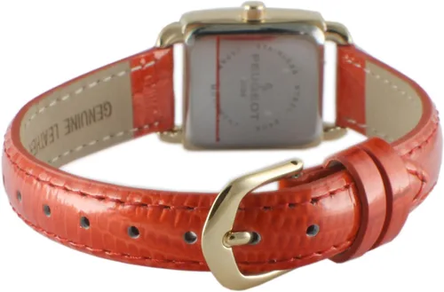 Vista 3 de Women's 20mm Square Watch with Glossy Red Leather Strap