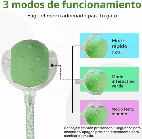 Vista 6 de Pelota interactiva para gatos, juguete móvil automático