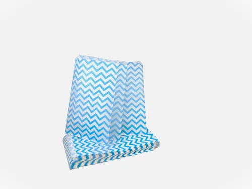 Vista 4 de 888 Display - 200 piezas de bolsas de regalo de papel Chevron azul de 6 "x 9" Bolsas planas de ventas de compras
