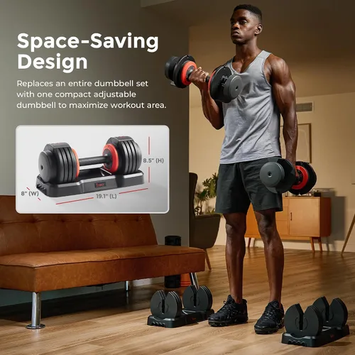 Vista 3 de Sunny Health & Fitness Elite Adjustable Dumbbell