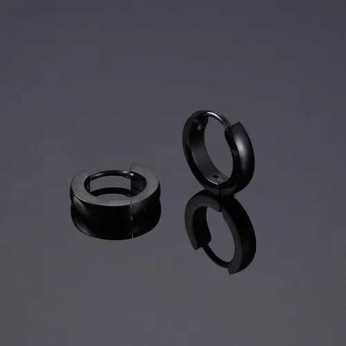 Vista 8 de Jstyle Aretes de aro de acero inoxidable para hombre y mujer
