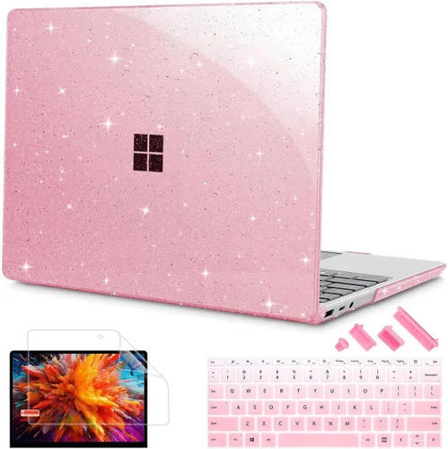 Vista 11 de Tuiklol Funda para portátil Microsoft Surface Go 3/2 / 1 de 12.4 pulgadas, carcasa rígida de plástico con protector de pantalla y cubierta Keyborad