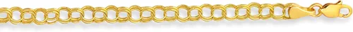 Vista 2 de Ritastephens Pulsera de eslabones de oro amarillo real sólido de 14 quilates de 7 14 pulgadas 7 Oro amarillo