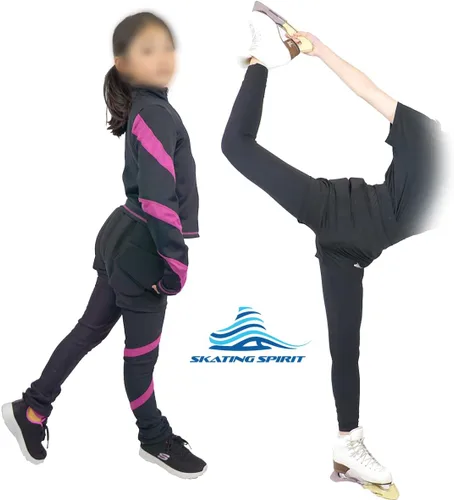 Vista 6 de Skating Spirit Pantalones cortos acolchados protectores para el coxis de la cadera y los glúteos para hielo patinaje sobre ruedas, patinaje sobre