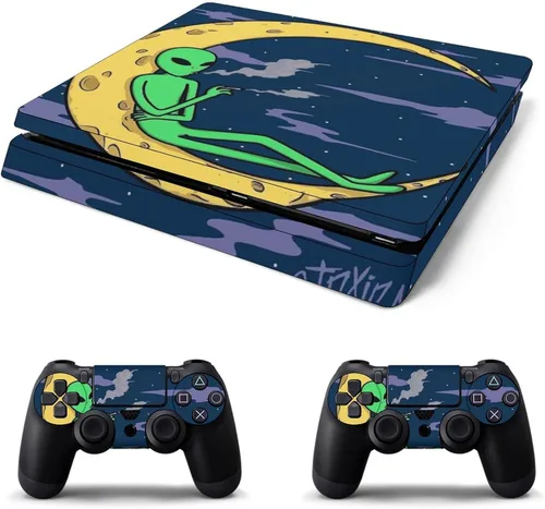 Vista 6 de Moon Alien Stickers Fundas protectoras compatibles con el controlador de consola original PS4 Slim PS4 Pro