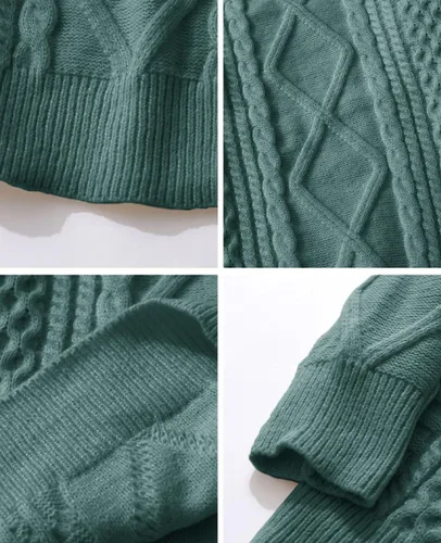 Vista 34 de Aelfric Eden Oversized Knit Sweater Solid Vintage Pullover Unisex Woven Crewneck Knitted Tops