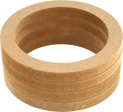 Vista 4 de QWORK Anillos espaciadores de altavoz de madera, 4 anillos de altavoz de MDF de 6.5 pulgadas para automóvil, anillos de madera de tweeter de MDF