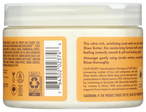 Vista 2 de SheaMoisture Crema exfoliante hidratante de comercio justo crudo para piel opaca, 11.3 onzas