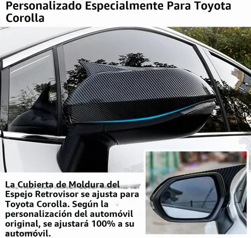 Vista 5 de Cubierta de protección de espejo retrovisor ABS, carcasa de moldura de puerta lateral, accesorios de decoración exterior para Toyota Corolla 2020