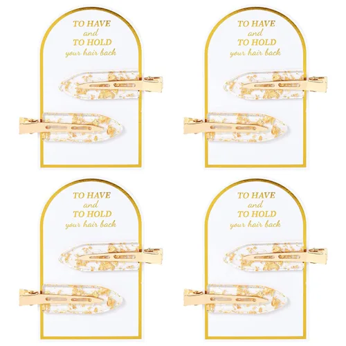 Vista 20 de 20 pinzas para el cabello de dama de honor, sin doblar, accesorios para el cabello de dama de honor, regalos de maquillaje, color marrón ámbar Ámbar
