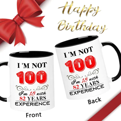 Vista 2 de Taza de 100 cumpleaños 1926 para mujeres y hombres, regalos de cumpleaños de 100 años para mamá, papá, abuela, abuelo, esposa, marido, tío, tía