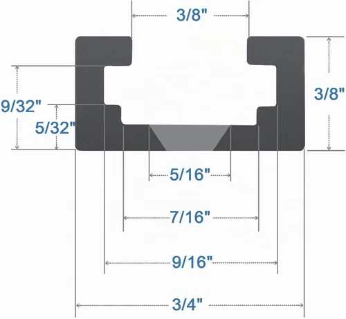 Vista 7 de Kit de intersección de aluminio T-Track de 3 pulgadas – Perfil de doble corte universal con agujeros de montaje preperforados -Carpintería