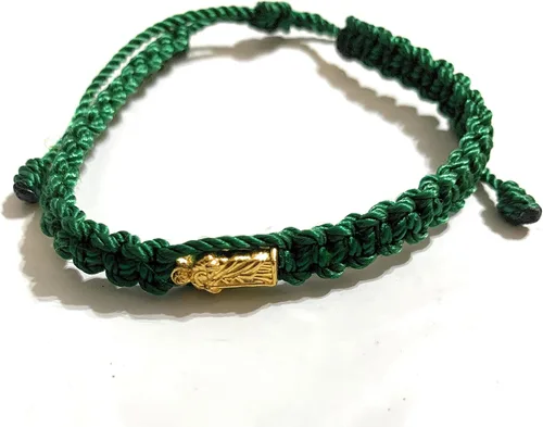 Vista 2 de Pulsera de hilo de San Judas Tadeo Verde Pulsera Roja de hilo de San Judas Tadeo