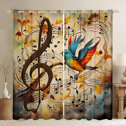 Vista 13 de Manfei Lindas cortinas de ventana con estampado de hojas de flores para niños, niñas y adultos, tratamiento de ventana de ajolote floral botánico