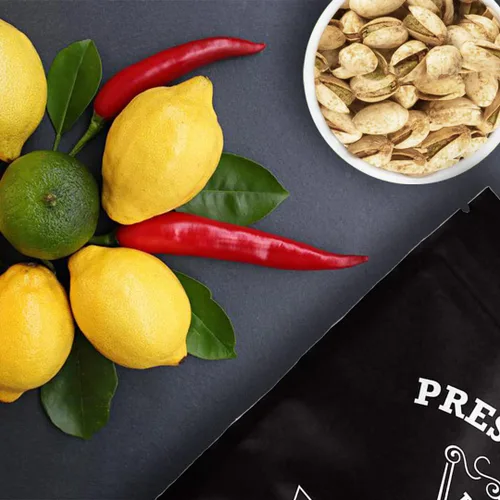 Vista 3 de Presto Sales In Shell Pistachios Chili Lemon 16 onzas, pistachos tostados de primera calidad, saludables, naturales, veganos, sin OMG, resellables