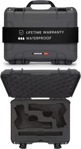 Vista 9 de Nanuk 910 Impermeable 2UP Classic Pistol Estuche Duro - Negro