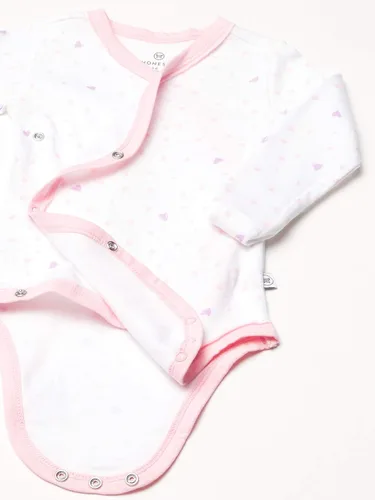 Vista 3 de HonestBaby Paquete de 3 mamelucos tipo kimono de algodón orgánico de manga larga con cierre lateral para bebé
