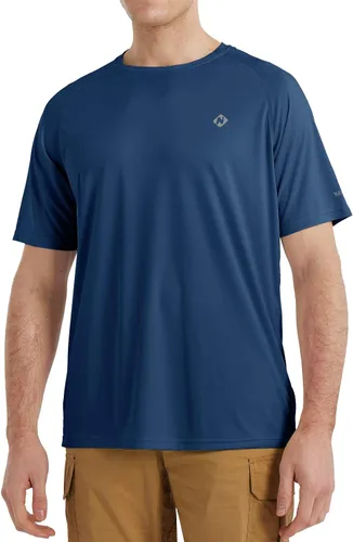 Vista 14 de NAVISKIN Camisas de protección solar UPF 50+ para hombre, de manga larga, de secado rápido, ligeras Negro