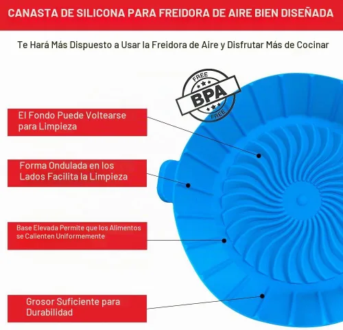 Vista 7 de Forros de silicona para freidora de aire pequeña para COSORI/Instant Pot/Chefman/Ninja/Dash/Bella/GoWise/COSMO freidora de aire de 2 cuartos