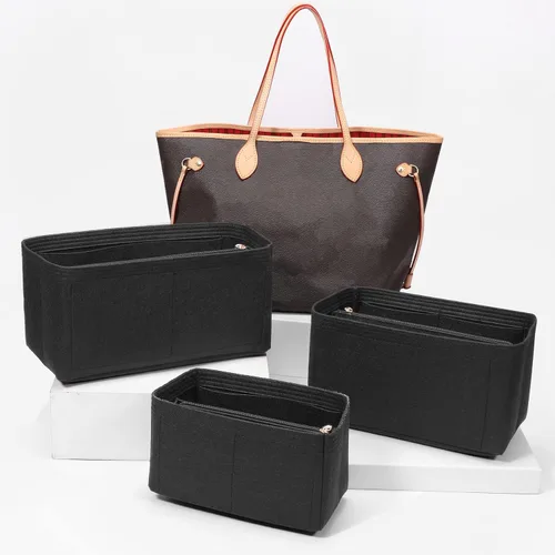 Vista 6 de Doxo Organizador de bolso con combinación de inserto y modelador de base, organizador de bolsa de fieltro con cremallera, para bolso de mano LV