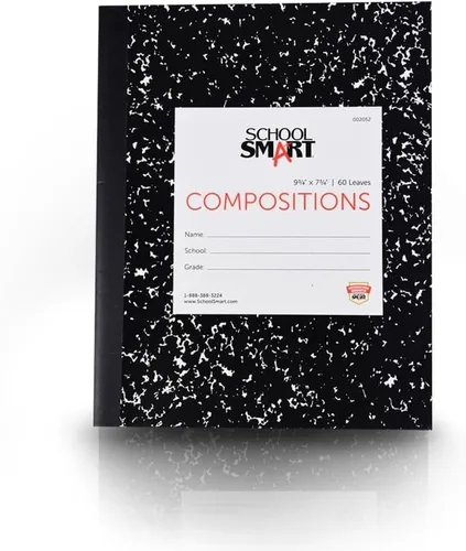 Vista 4 de School Smart Libro de composición a rayas de cubierta flexible, 60 hojas, 9-3/4 x 7-1/2 pulgadas