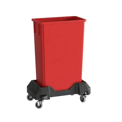 Vista 34 de Bote de basura Slim Jim negro de 23 galones con carrito