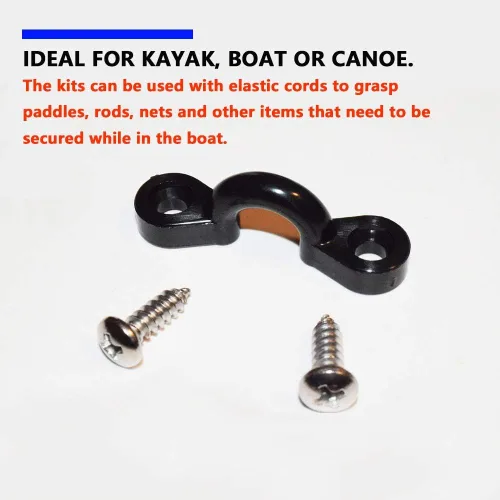 Vista 3 de Kit de 10 trabillas para kayak, kit de aparejo de cubierta de bucles de amarre para kayak, ojo de nailon y tornillos de acero inoxidable para canoa