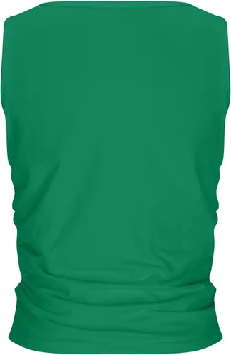 Vista 3 de Camisetas sin mangas para mujer, fruncidas, de verano, cómodas, ajustadas, blusas de moda de color sólido con cuello redondo