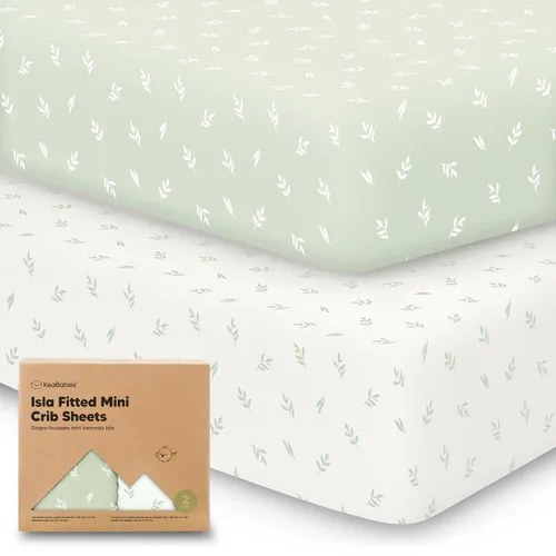 Vista 11 de Sábanas ajustadas para Pack and Play - Paquete de 2 sábanas mini para cuna para Pack N Play, colchón 38x26, ropa de cama suave y acogedora
